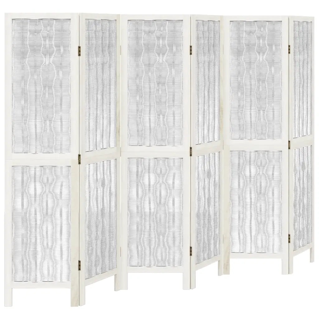 Divisorio Ambienti 6Pannelli Bianco Legno Massello di Paulownia