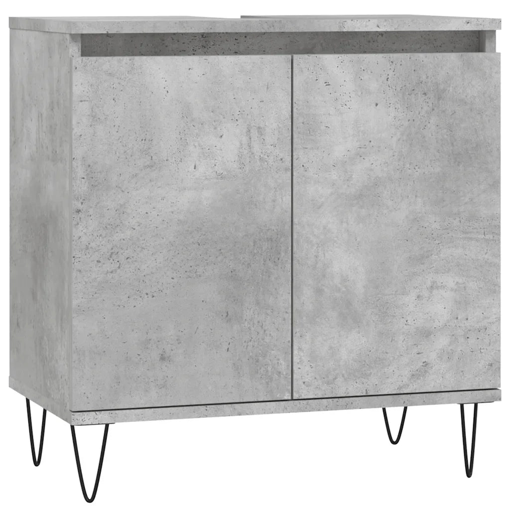 Mobile da bagno dal design moderno con ampio spazio contenitivo 58 x 33 x 60 cm in legno grigio cemento 02_0049024