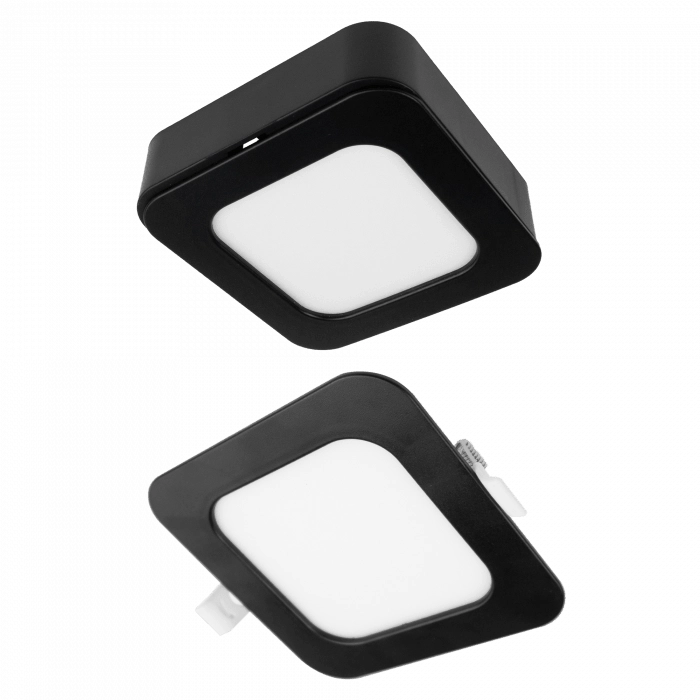 Plafoniera LED quadrata 6W CCT nera Ecolight