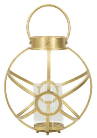 Portacandele Glam Ox Ø29x42,5 cm in Ferro e Vetro Oro