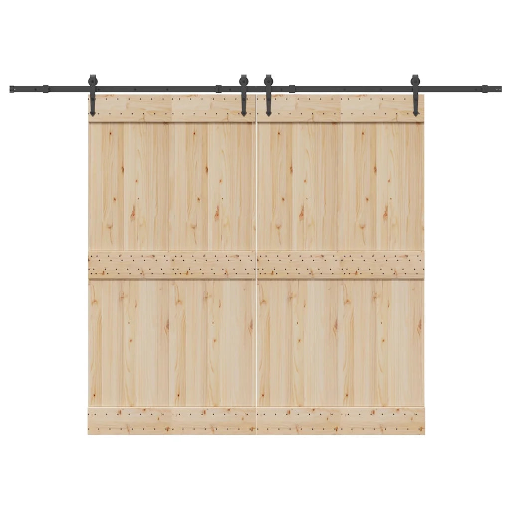 Kit di Binari per Porte Scorrevoli 305 cm Acciaio Nero 3295781