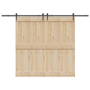 Kit di Binari per Porte Scorrevoli 305 cm Acciaio Nero 3295781