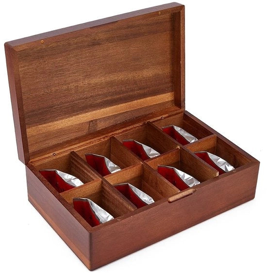 Organizzatore per tazze da tè in legno - Scatola di conservazione per articoli da tavola