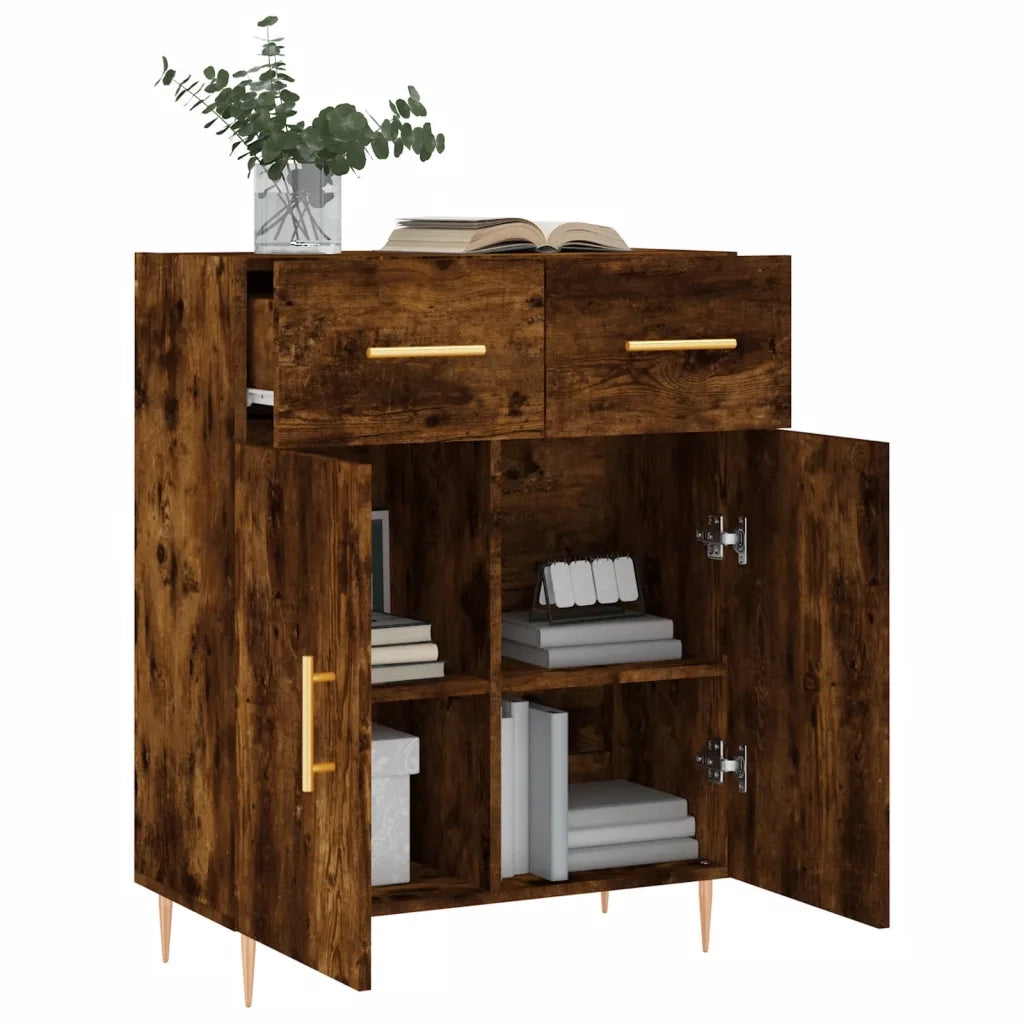 Credenza Rovere Fumo 69,5x34x90 cm in Legno Multistrato 827969