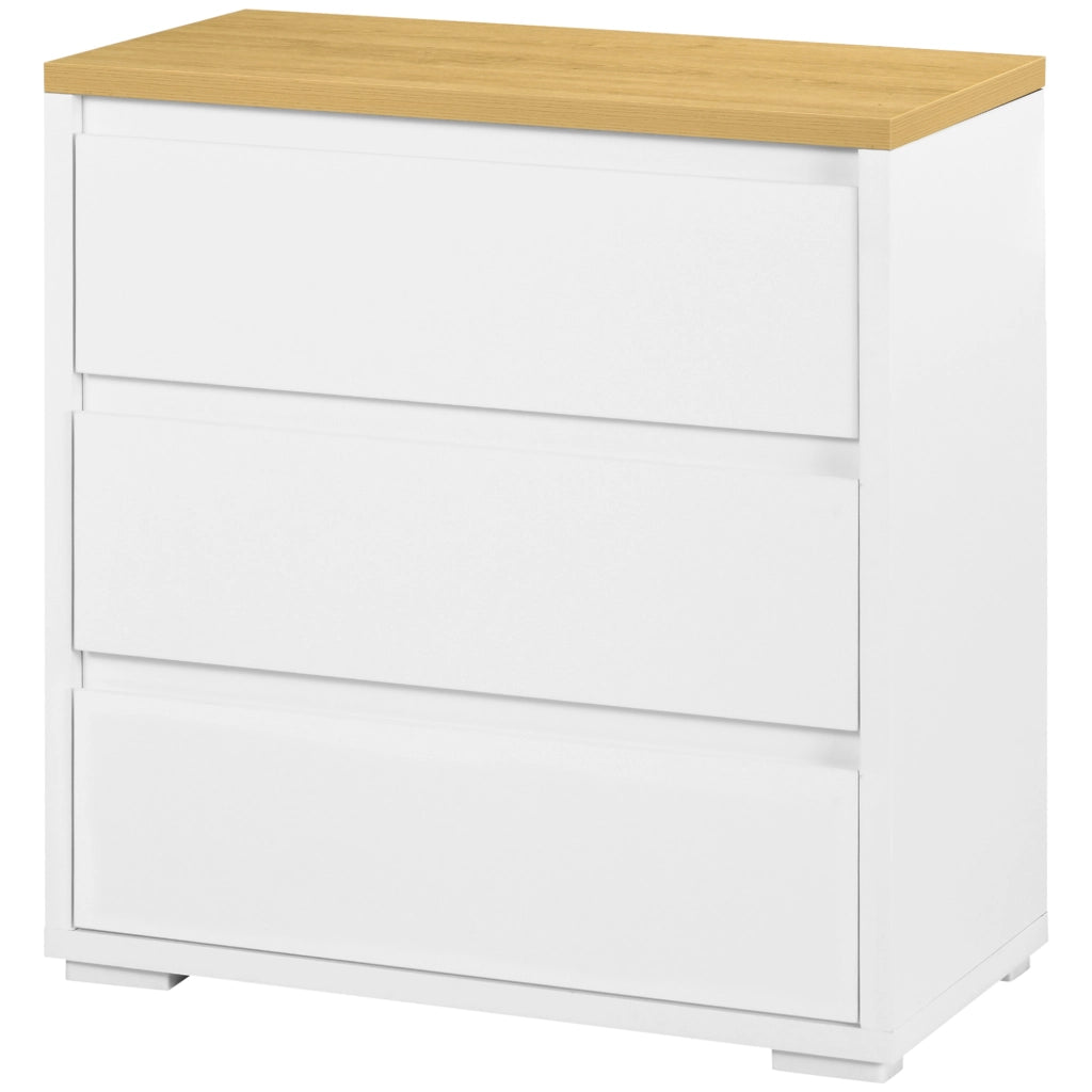 Cassettiera 3 Cassetti ¨C Xylo ¨C Bianca Senza Maniglie Stile Moderno 70x37x75 cm