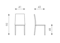 Set 4 Sedie 42x41xH95 cm in Similcuoio Kitty Cioccolato