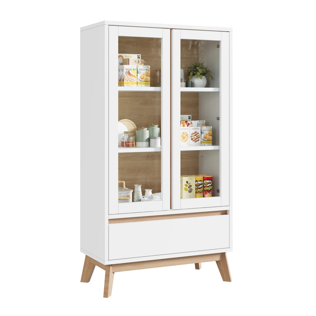 Mobile contenitore da cucina con ripiani regolabili, 80x40x150 cm, bianco, in truciolare