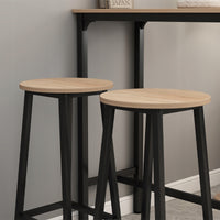 2x sgabello da bar sedia alta sgabello da cucina sgabello in metallo rovere 65 cm