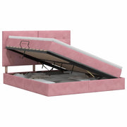 Letto con contenitore e materasso Rosa 140 x 190 cm Velluto 3459692