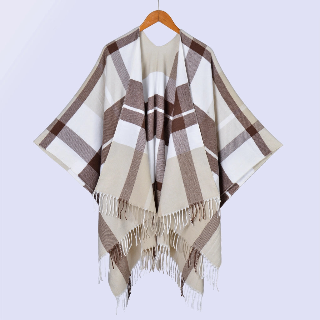 Sciarpa scozzese con frange, classica sciarpa unisex divisa