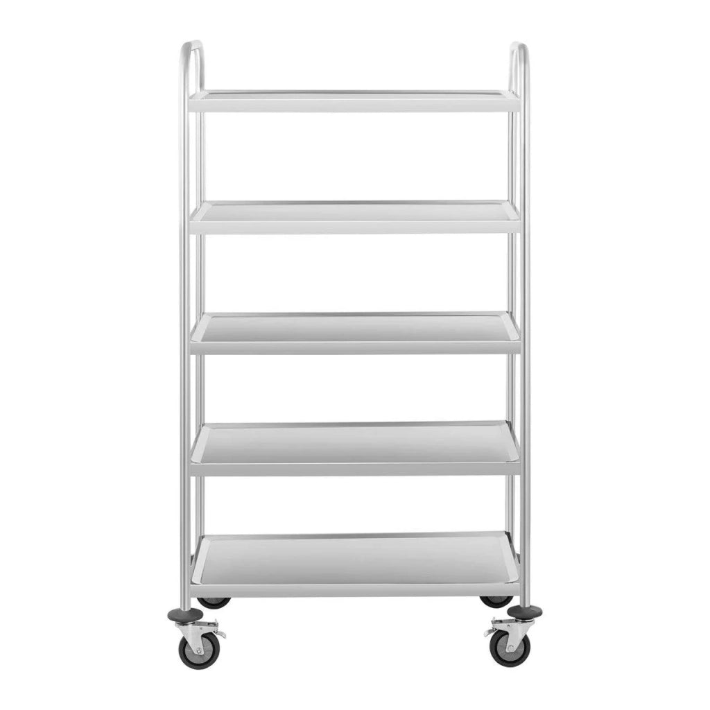 Carrello di servizio in acciaio inox - 5 ripiani - fino a 250 kg 14_0000950