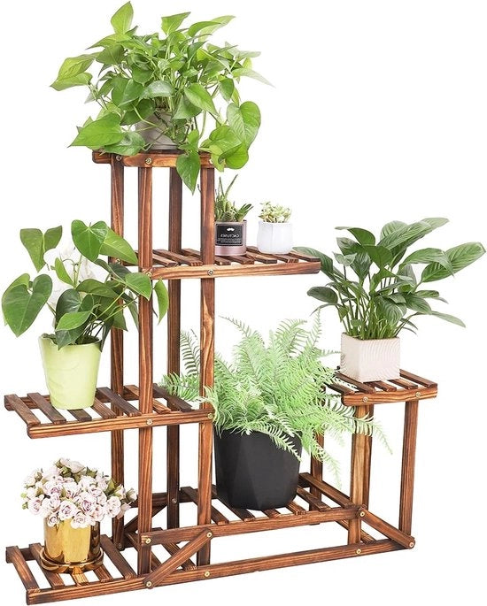 Scaffale per piante - Ripiano per piante - Standaard per piante - Esterno e Interno - Legno - 6 strati - 95cm x 96cm x 25 cm