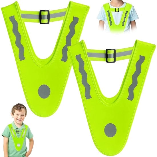 Vestone di Sicurezza per Bambini 360° Riflettente - Vestone Riflettente per Bambini - Vestone di Sicurezza per Bambini - Vestone Riflettente - Materiale Respirante - Adattamento Perfetto 33×37 cm - Vestone Riflettente