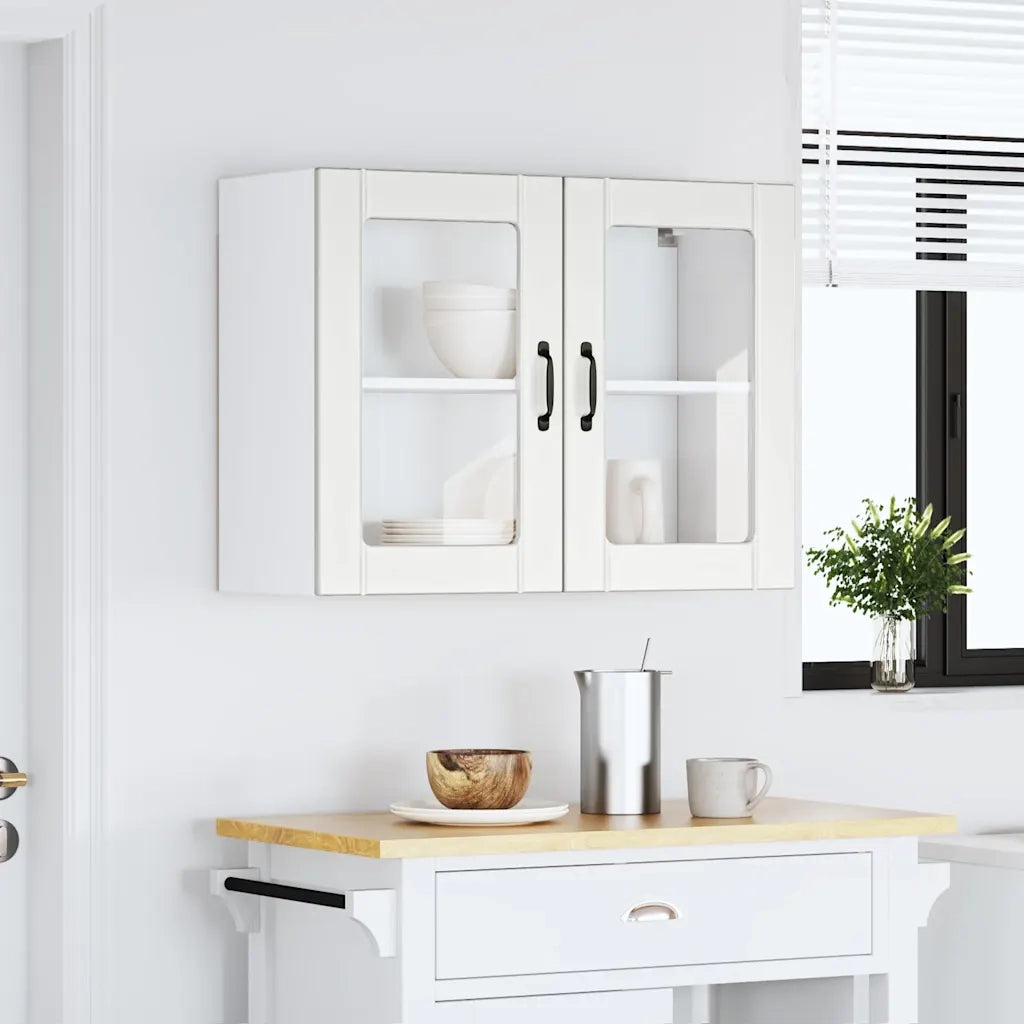 Pensile da Cucina con Porta in Vetro Lucca Bianco Truciolato