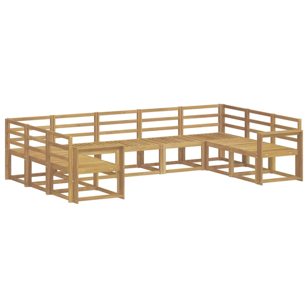 Set di divani da esterno 9 pcs Bianco Legno di Acacia Massello 3388223
