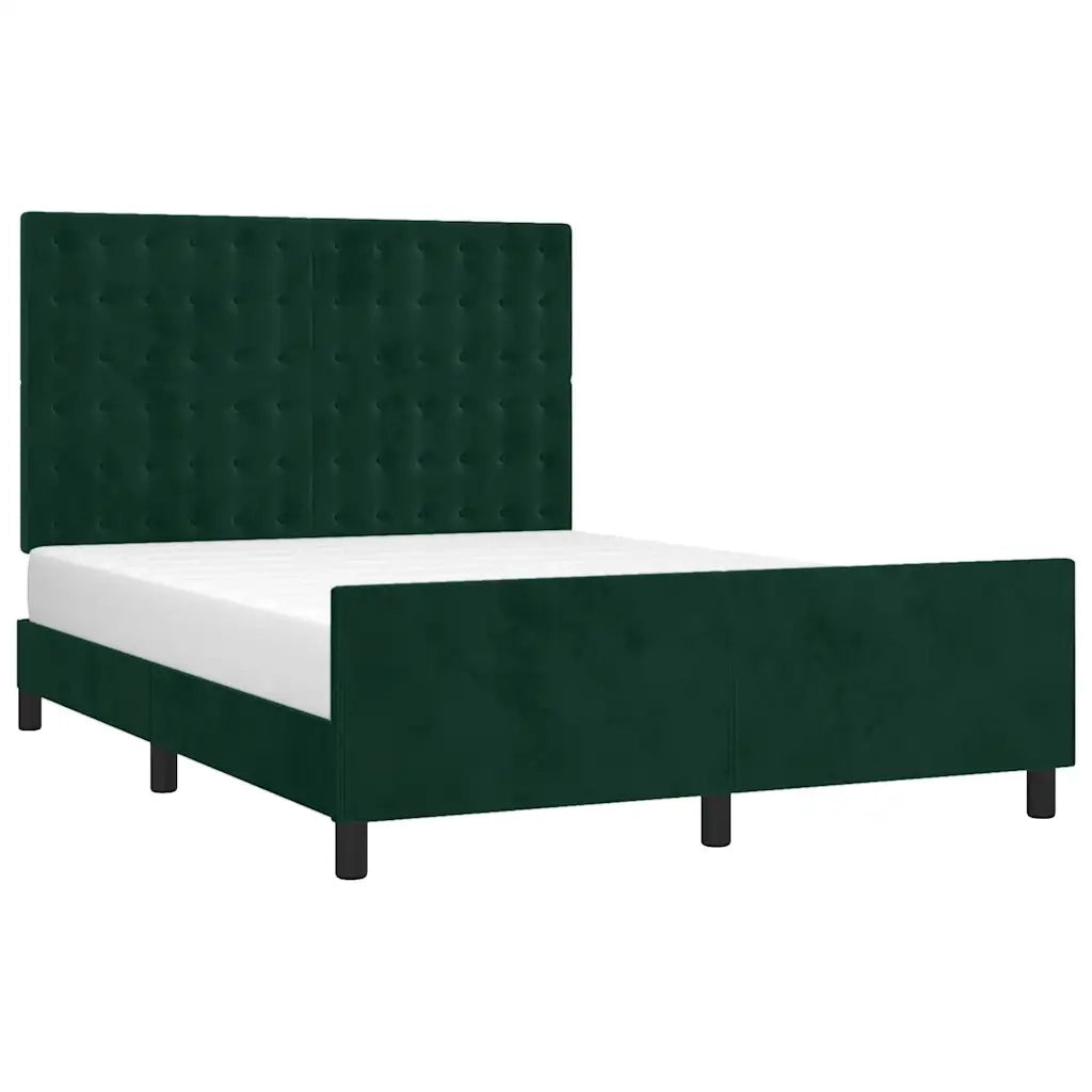 Giroletto senza Materasso Verde Scuro 140x190 cm in Velluto
