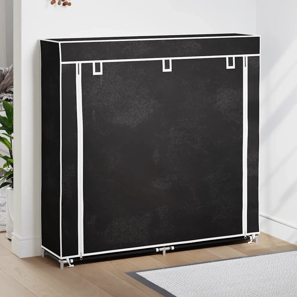 Scarpiera | Mobile per scarpe in Tessuto Richiudibile 115 x 28 x 110 cm Nera