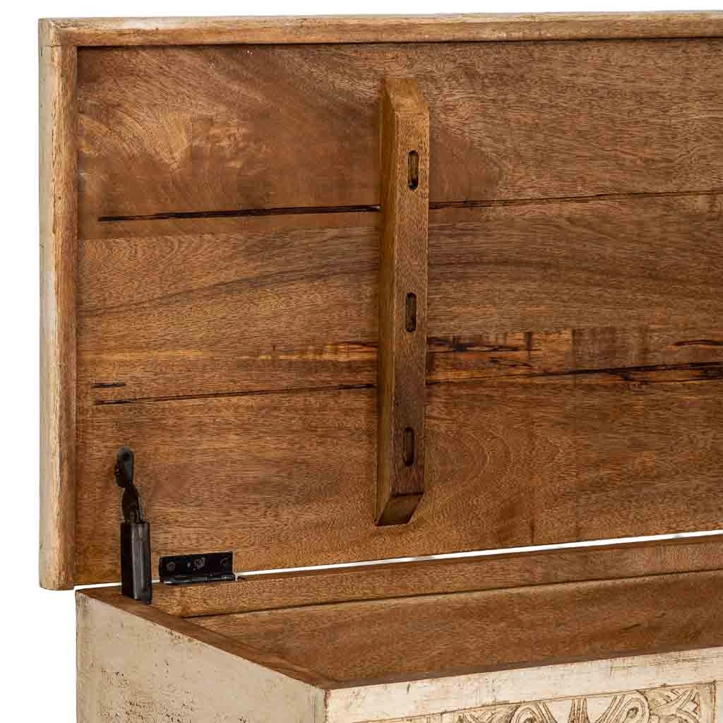 Bauletto artigianale in legno bianco 150x45x46h cm