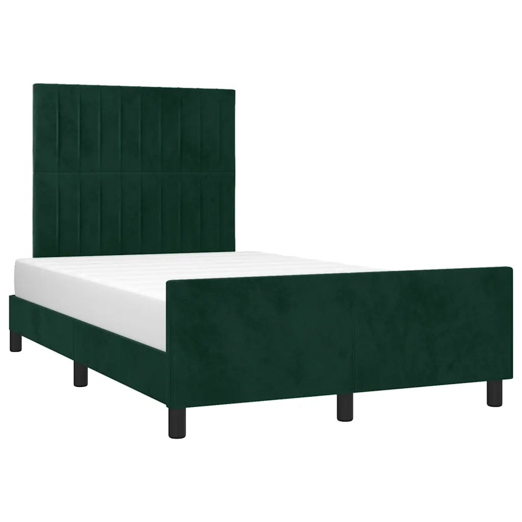 Giroletto senza Materasso Verde Scuro 120x200 cm in Velluto