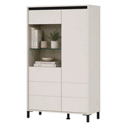 Madia Vignate, Credenza 4 Ripiani, 93x40x135h cm Bianco Crema