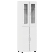 Credenza | Madia | Buffet da pranzo | Armadio da pranzo con lo scaffale FLORIN Bianco Lucido 60 x 35 x 182 cm