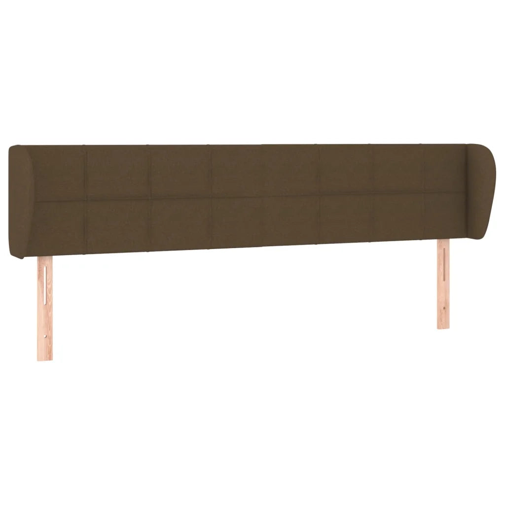 Testiera ad Orecchio-Testata con Orecchie Marrone Scuro 183x23x78/88 cm in Tessuto 338302