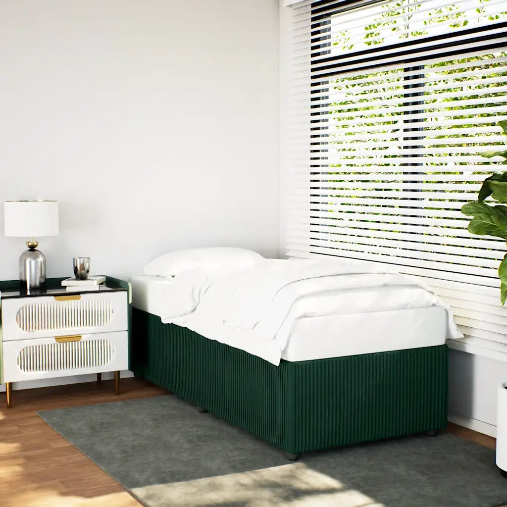 Giroletto senza Materasso Verde Scuro 80x200 cm in Velluto