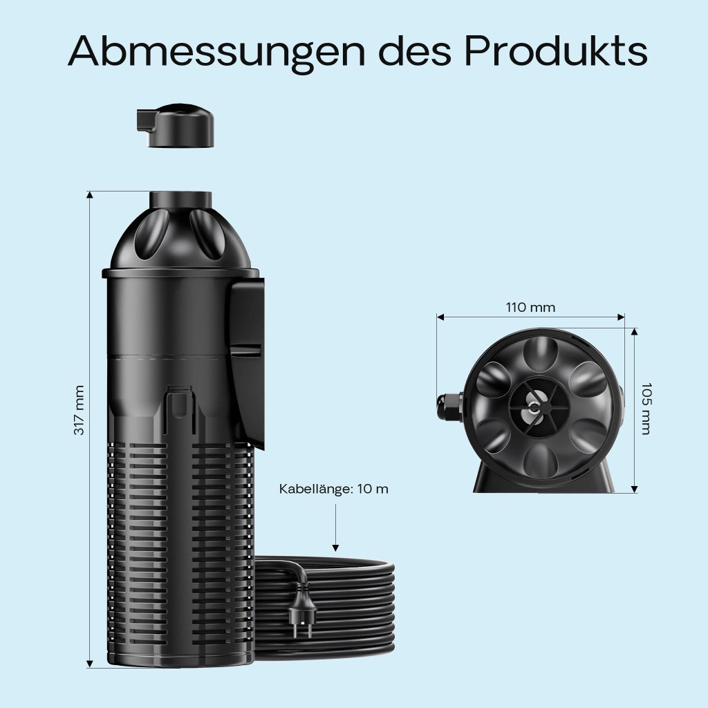 CUP-609 Filtro interno per acquario 2000l/h con chiarificatore UV 9w
