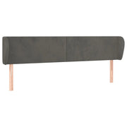 Testiera | Testata ad Orecchio Grigio Scuro 203x23x78/88 cm in Velluto