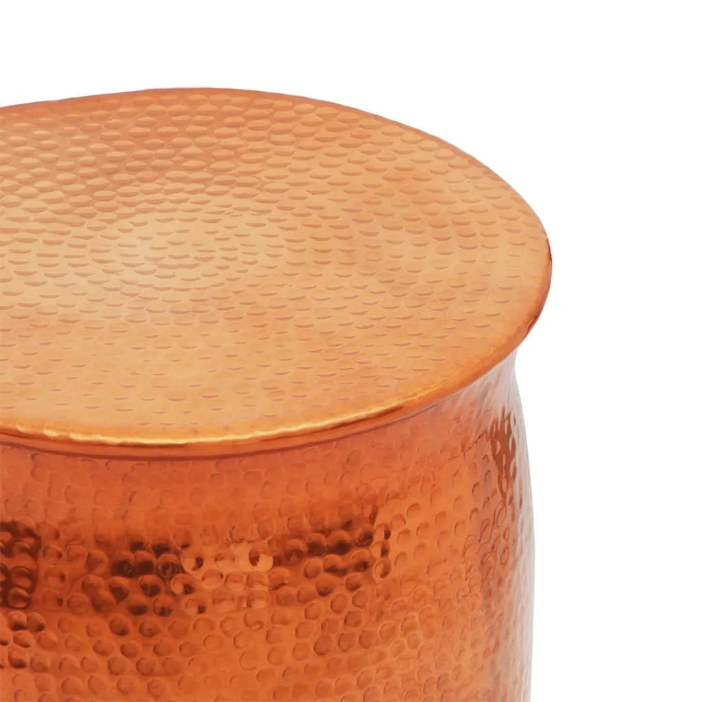 Sgabello/Tavolino-Tavolino da soggiorno Laterale Alluminio Battuto Colore Ottone/Rame