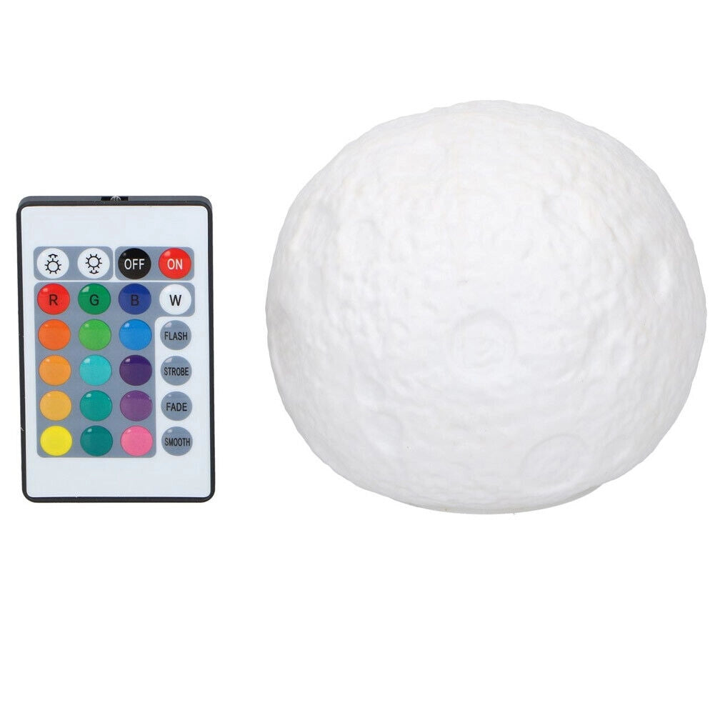Lampada da Tavolo Luna Luce LED RGB con Telecomando Moon Lamp 11,5cm a Batteria