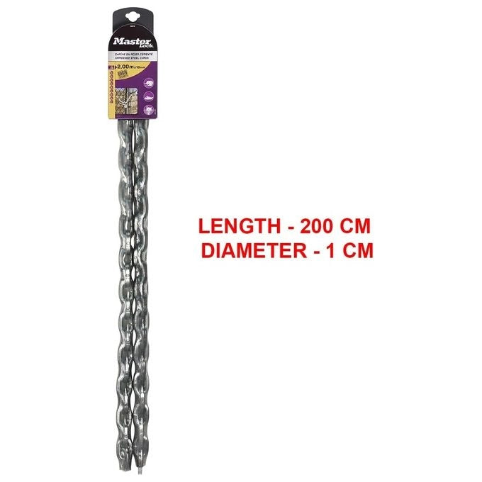 Master Lock 8021EURD Catena in Acciaio Temperato 2,0 m Diametro 10 mm Rivestimento in Vinile colore Trasparente
