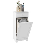 Mobile da bagno con cesto per il bucato e cassetto ¨C zephmum ¨C bianco 40x40x90.5 cm