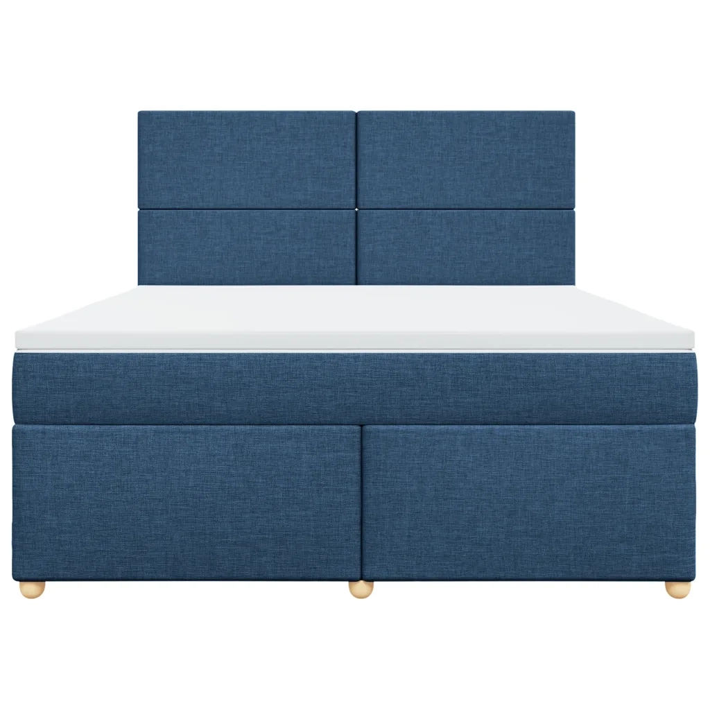 vidaXL Giroletto a Molle con Materasso Blu 180x200 cm in Tessuto