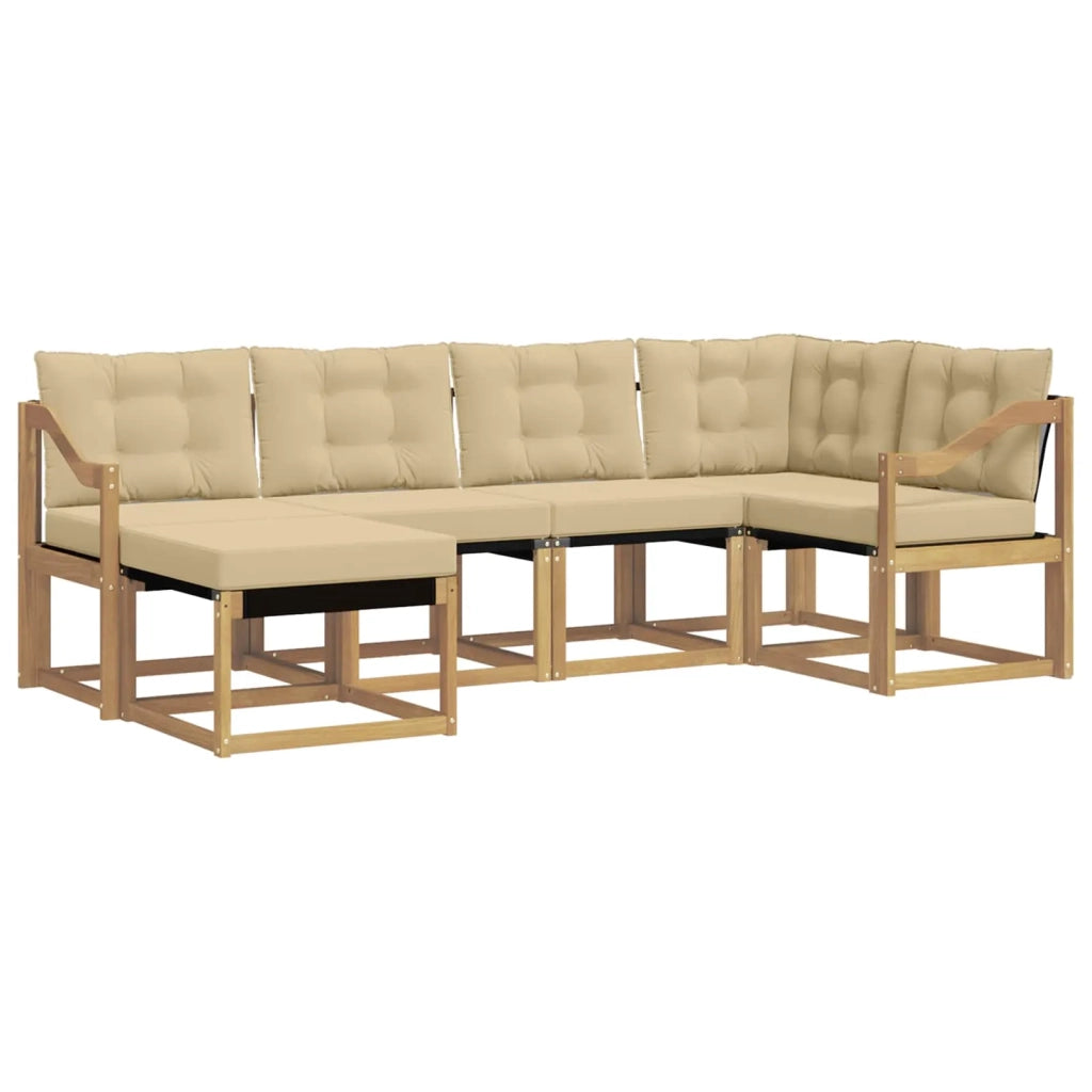 Set di divani da esterno 6 pz Bianco e Beige 3389655