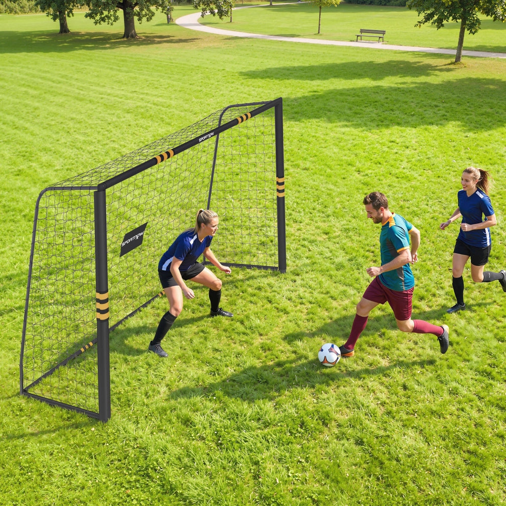 Porta da Calcio 3x1,2x2 m con Rete e Imbottitura in EPE Giallo