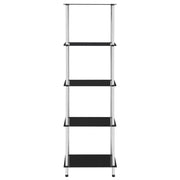 Scaffale a 5 Livelli Nero 40x40x130 cm in Vetro Temperato 249511