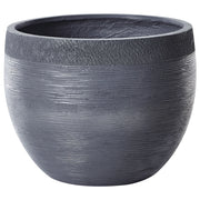 Vaso tondo in fibra di argilla e pietra grigia 50 x 50 x 39 cm interni esterni giardino terrazzo