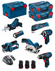 BOSCH Kit 12V BMK7-28ED3 (GSB 12V-15 + GDR 12V-105 + GKS 12V-26 + GOP 12V-28 + GSA 12V-14 + GLI 12V-80 + GHO 12V-20)