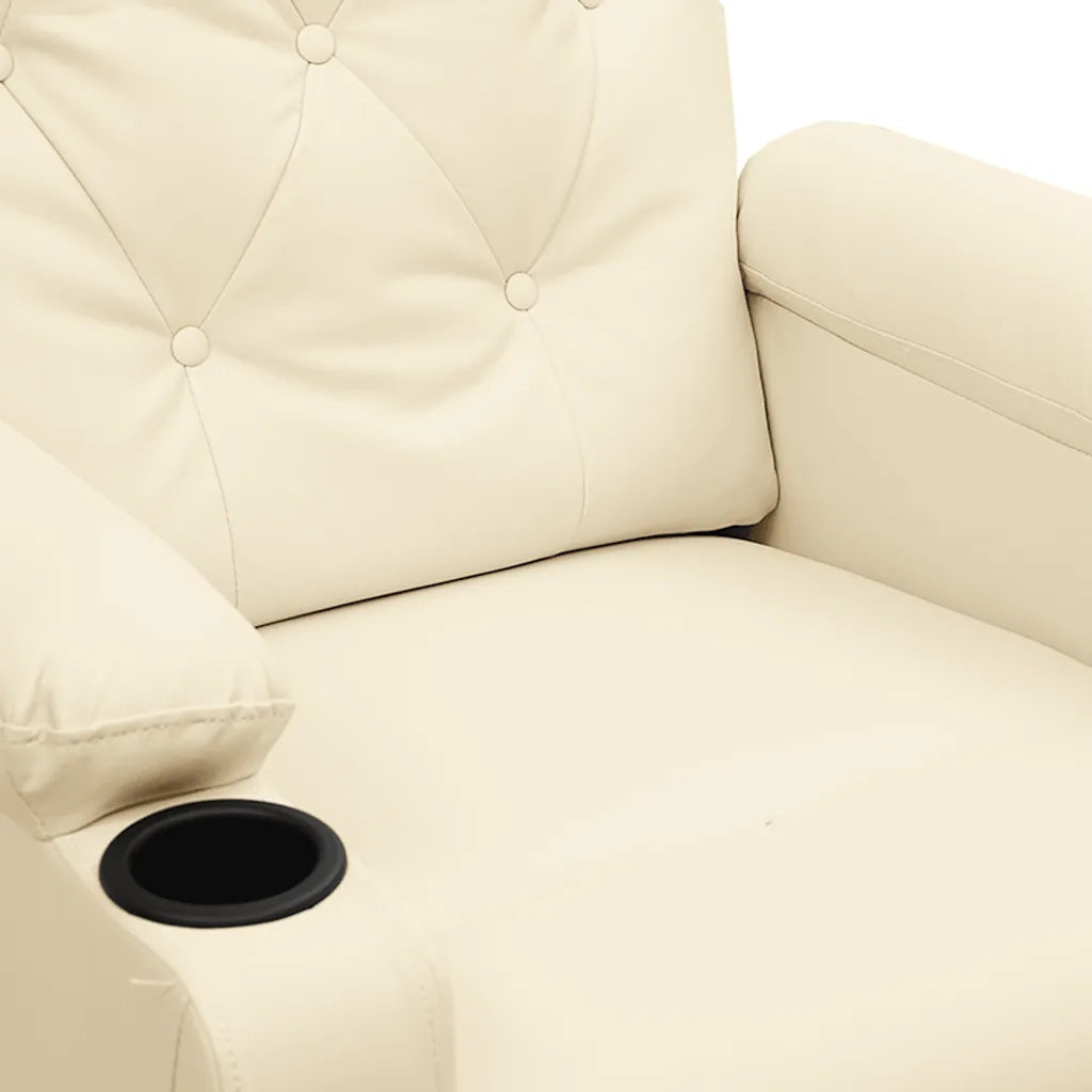 Poltrona Massaggio Reclinabile Crema in Similpelle cod mxl 32275