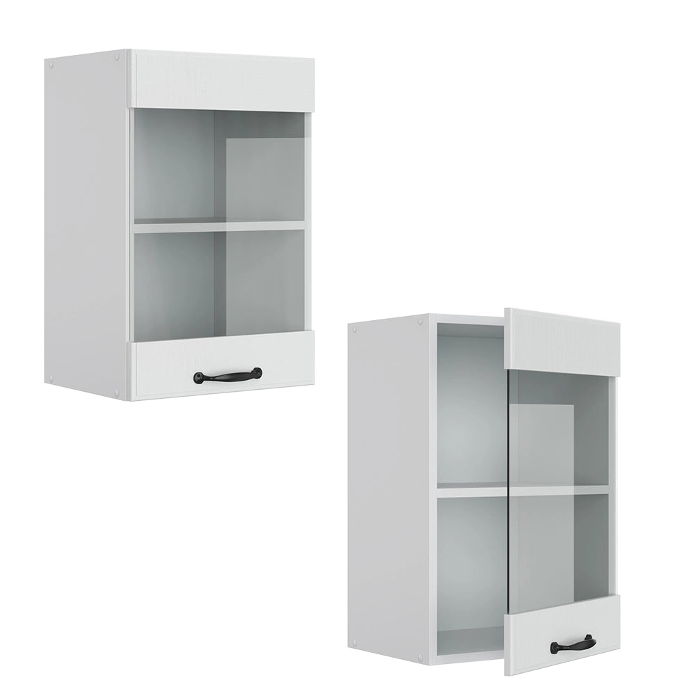 Vicco Mobile da cucina in vetro Bianco casa di campagna 40 cm