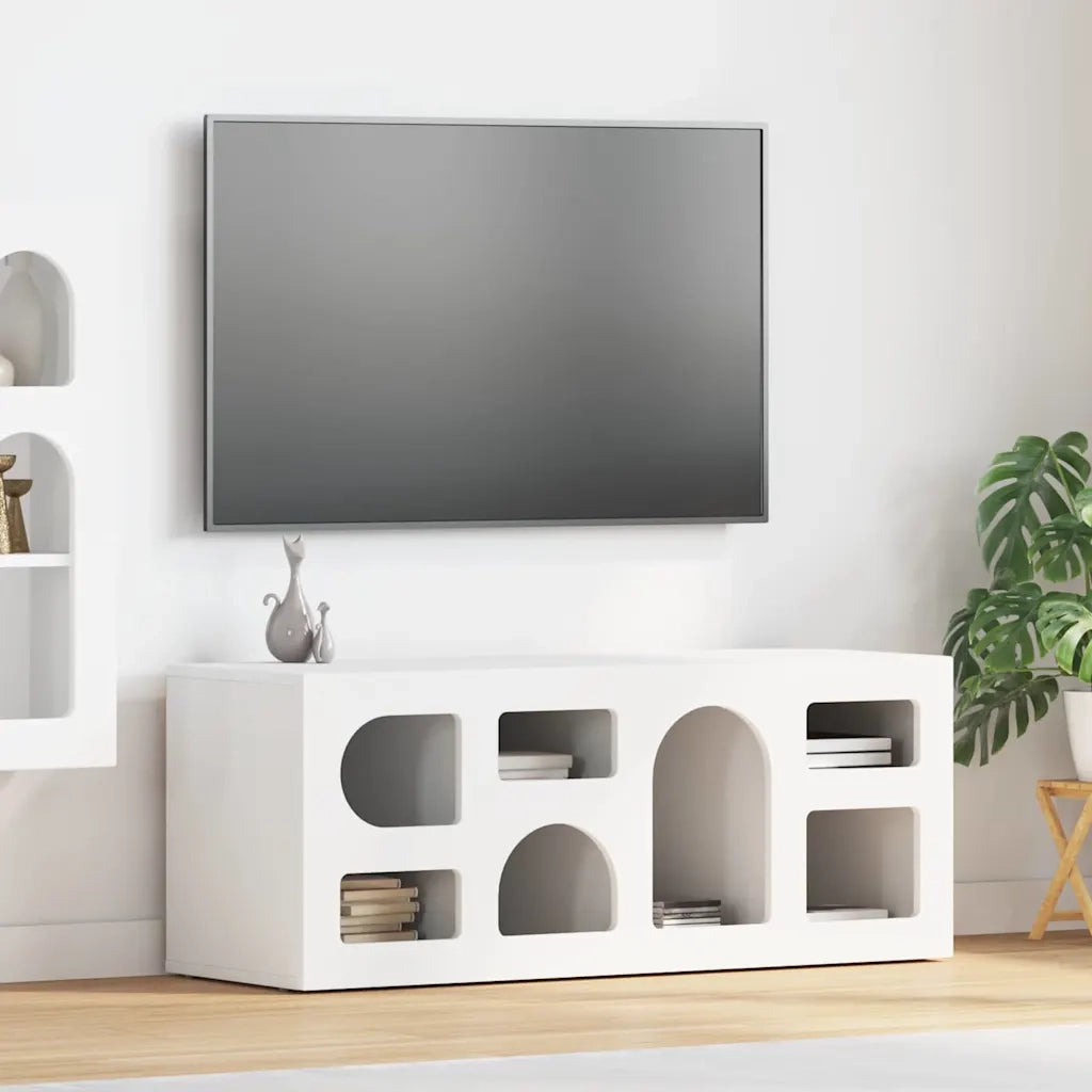 Mobile TV Bianco 100 x 35 x 40 cm Legno multistrato 891264