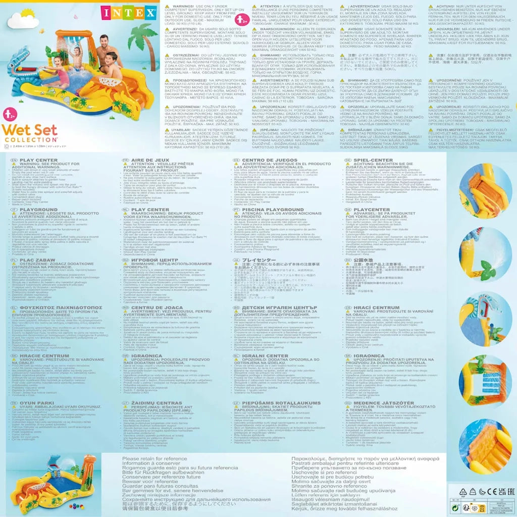 INTEX Piscina Gonfiabile Dinosaur Play Center 249x191x109 cm 57444NP 91525