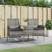 Divano da Giardino 2 Posti con Tavolino in Polyrattan Antracite cod mxl 70764