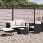 Salotto da Giardino-Set Divani da Giardino4 pz con Cuscini in Polyrattan Nero 519733
