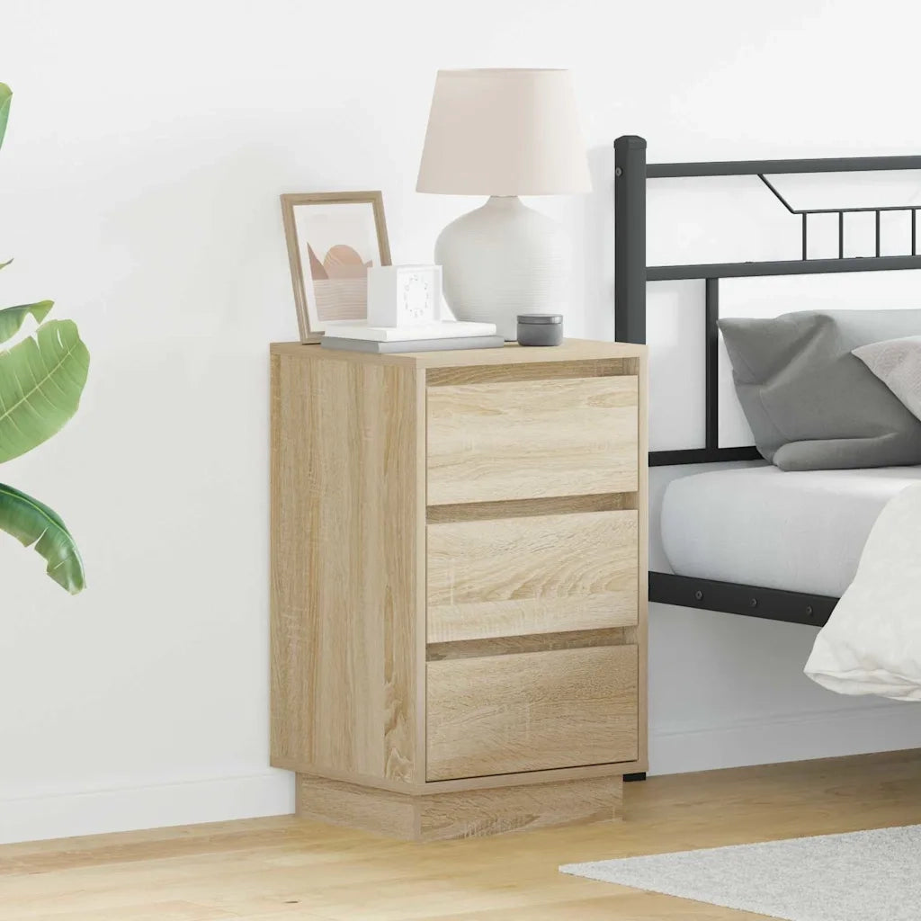 Comodino | Armadio da Notte | Mobiletto da notte con cassetto Rovere Sonoma 39 x 34,5 x 65 cm
