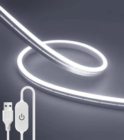 Striscia LED a Neon 3000K 2 Metri - Alimentazione USB - IP67 Resistente all'Acqua - Regolabile - Cucina - Bagno - Specchio - Decorazione Interna