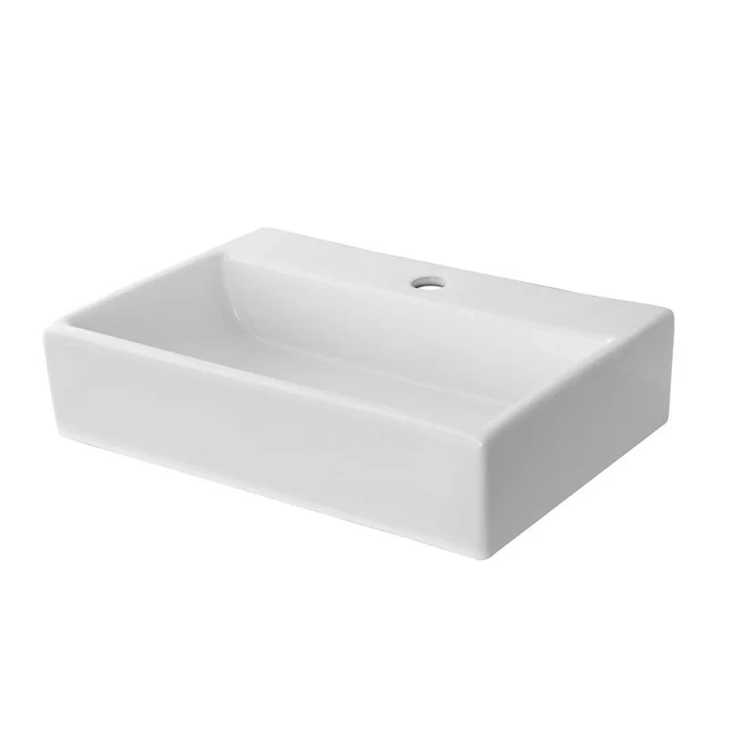 Lavandino da appoggio rettangolare 52x35 cm in ceramica lucida