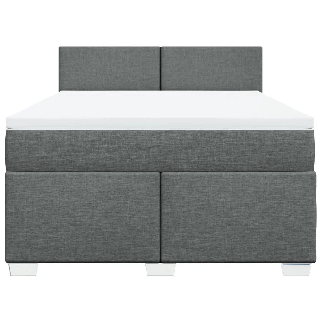 Giroletto a Molle con Materasso Grigio Scuro 160x200 cm Tessuto
