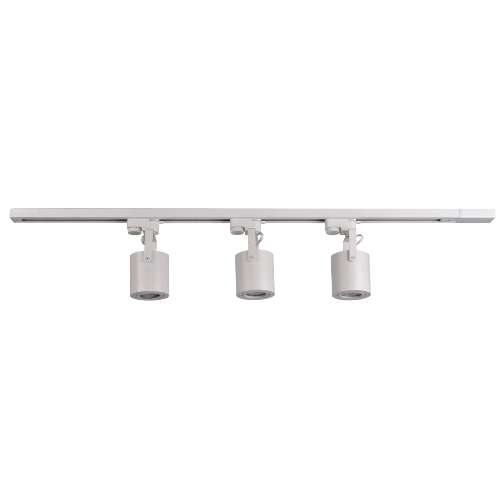 Kit binario bianco 1m, 3 faretti GU10 Polux MINOR in alluminio